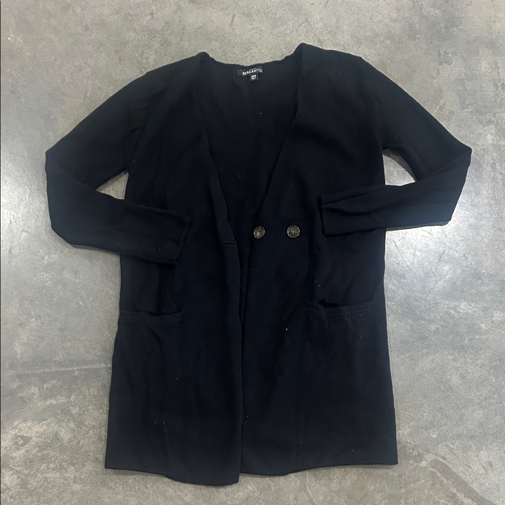Black Buttoned Cardigan